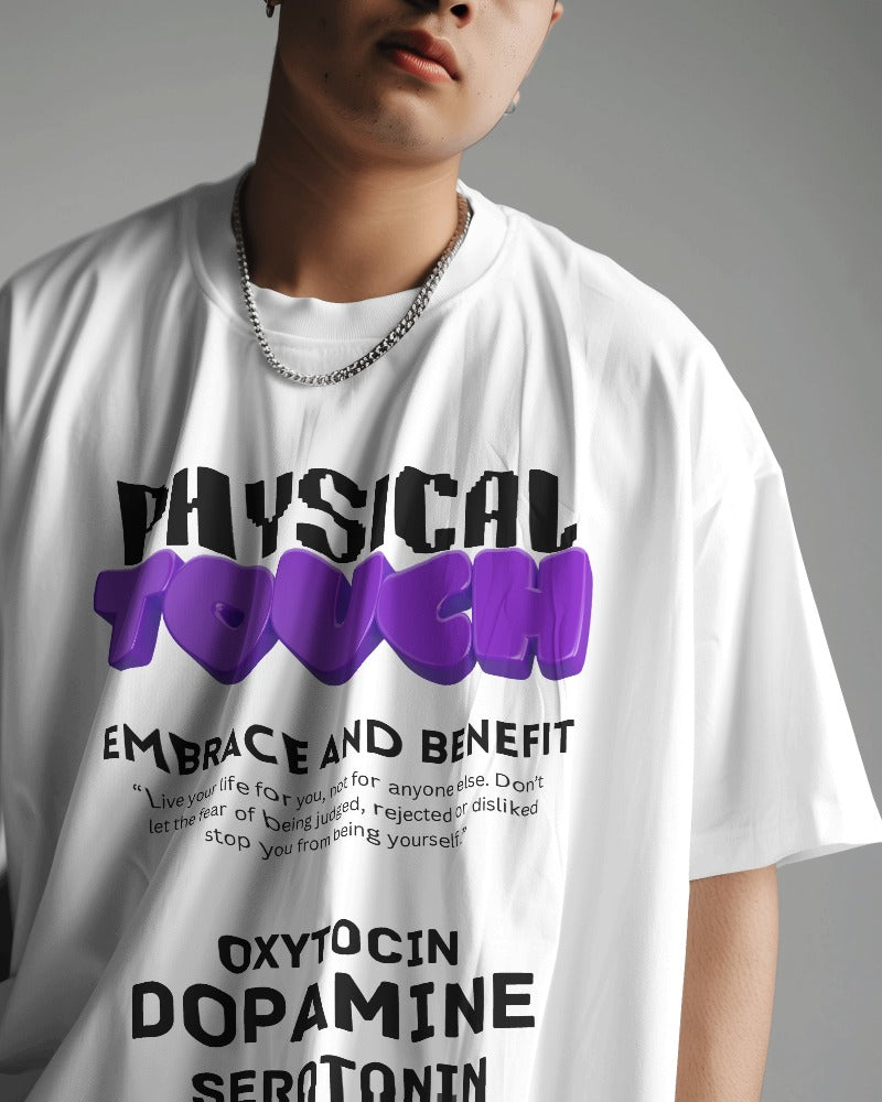 PHYSICAL TOUCH || COOL OVERSIZED ROUND NECK HALF SLEEVED T SHIRT ||