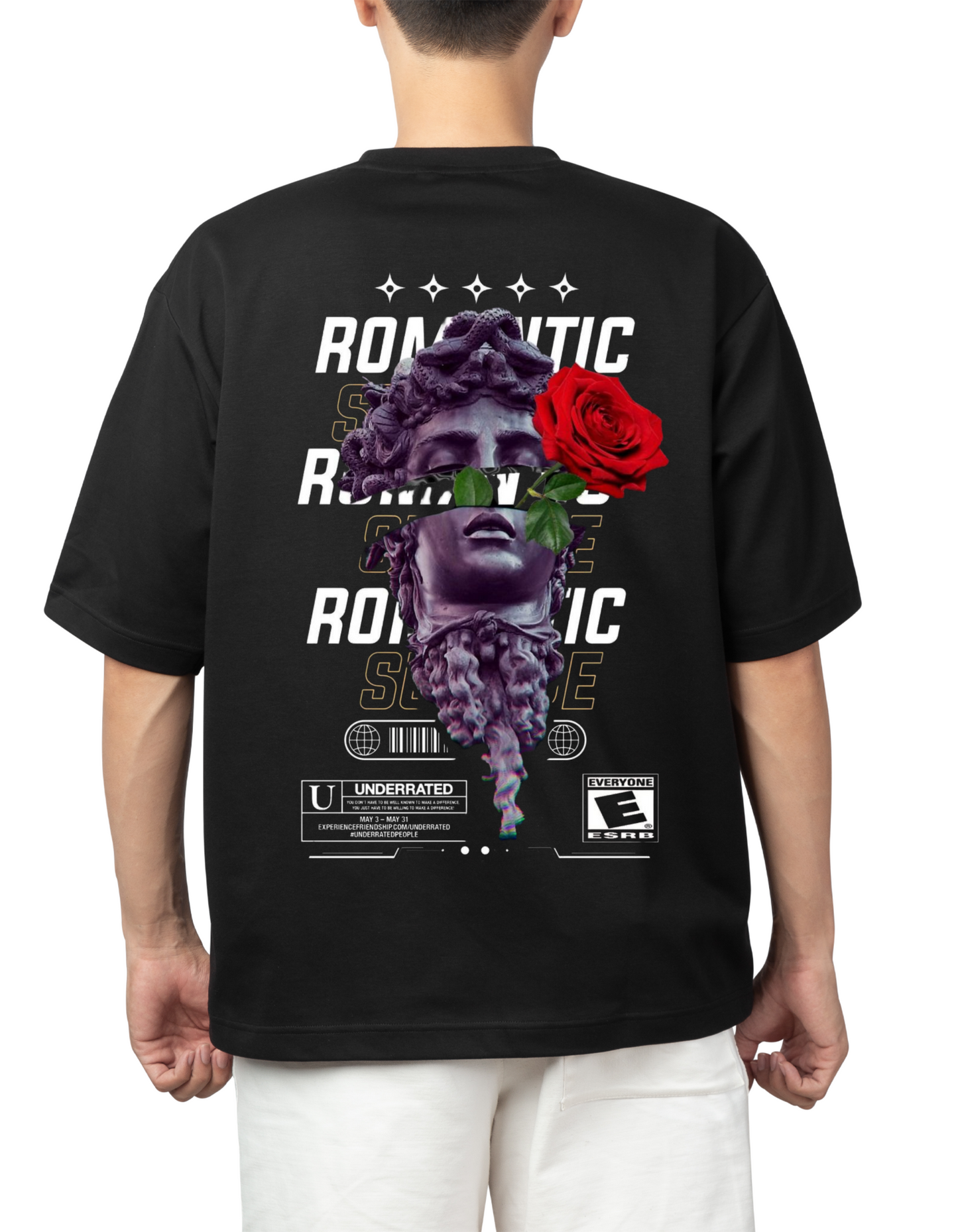 ROMANTIC  Design Full T shirt for men oversized half sleeve T-shirt