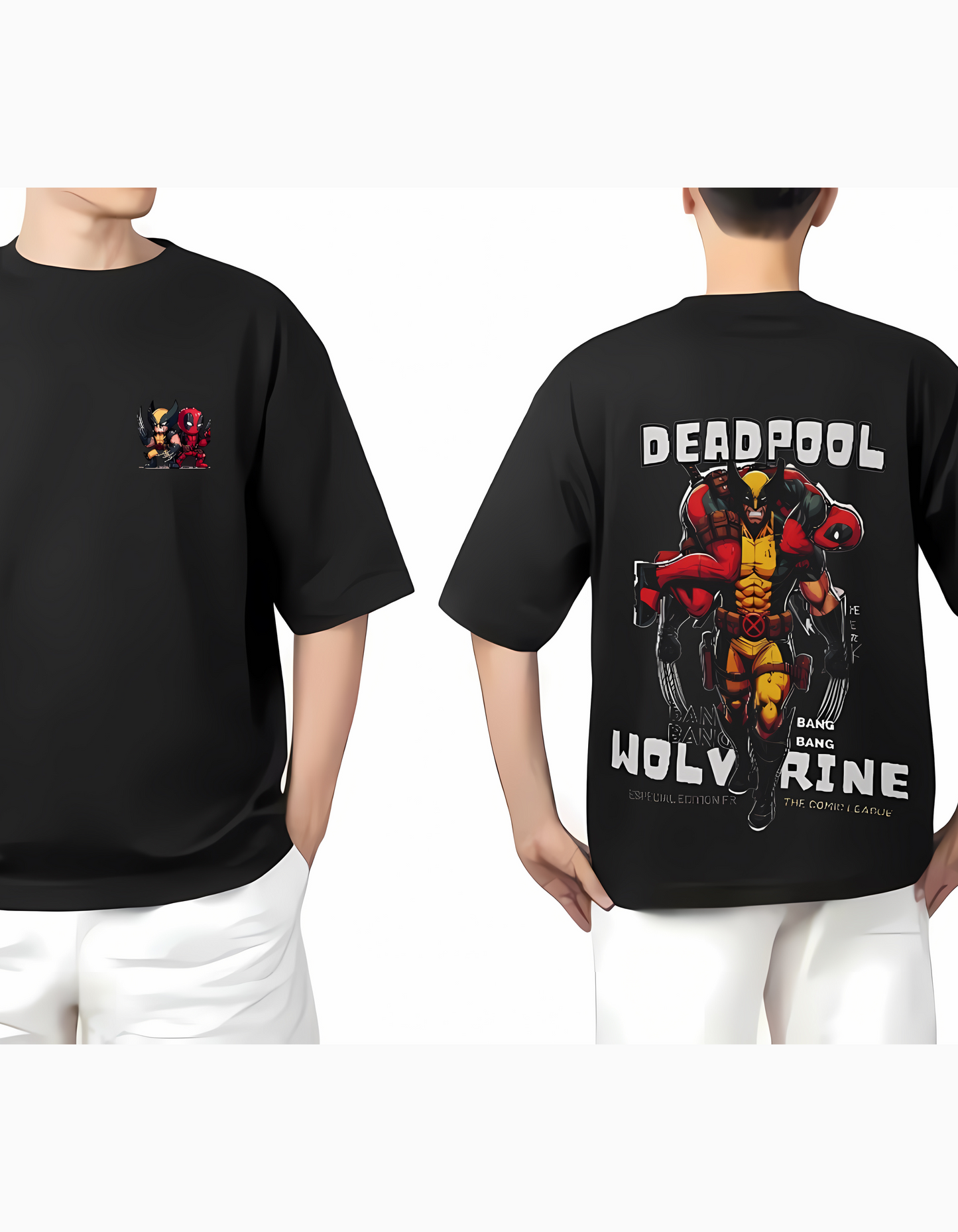 Wolverine and Deadpool designed t-shirts , 210 GSM , pure cotton, unisex , best in this segment.