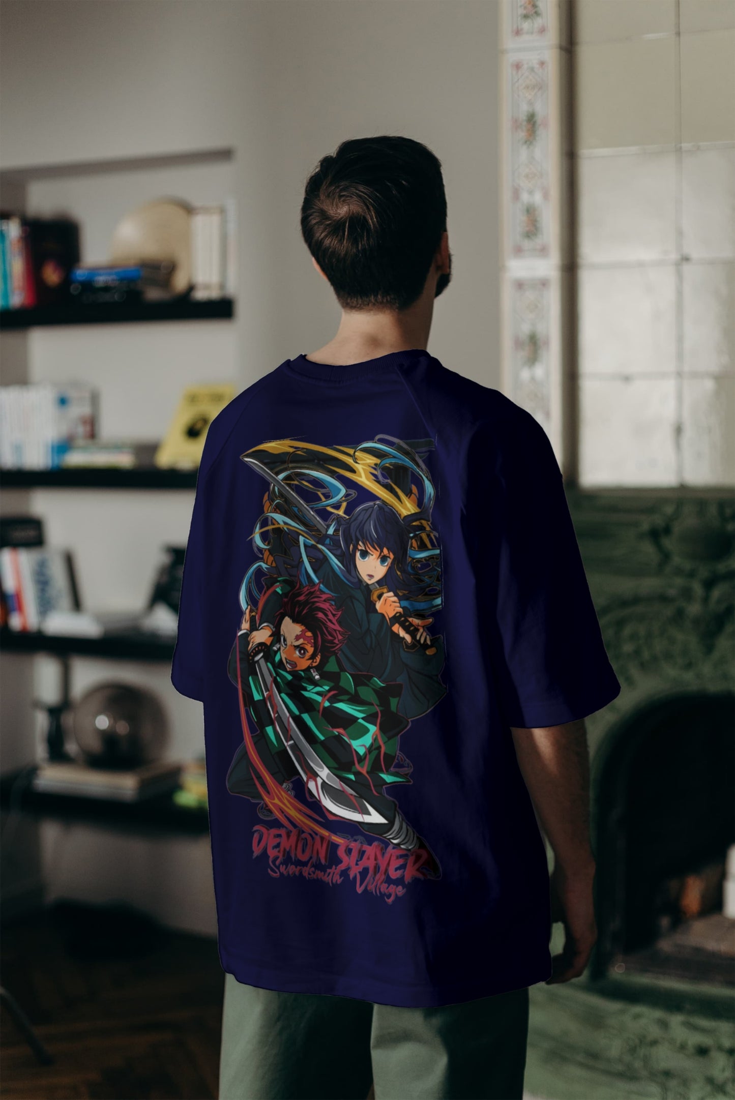 Buy demon slayer design tshirts|210gsm|oversized| pure cotton | Buy Online