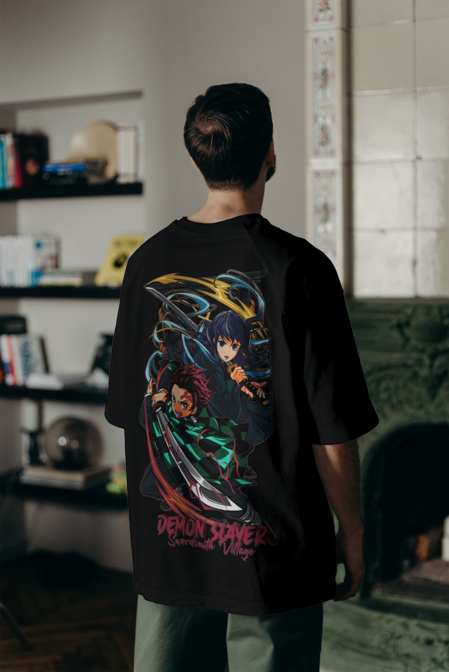 Buy demon slayer design tshirts|210gsm|oversized| pure cotton | Buy Online