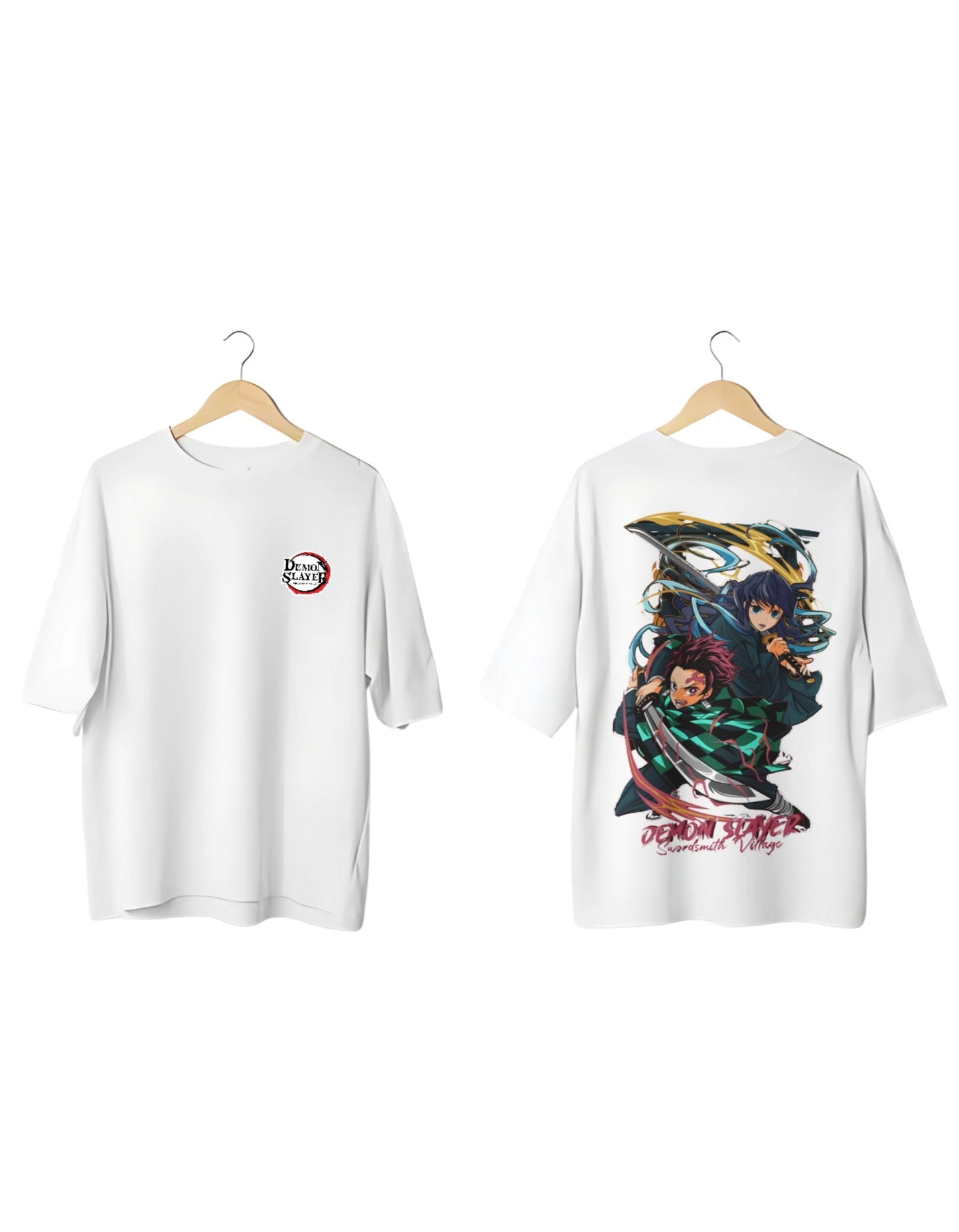 Buy demon slayer design tshirts|210gsm|oversized| pure cotton | Buy Online