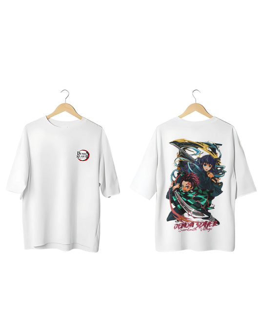 Buy demon slayer design tshirts|210gsm|oversized| pure cotton | Buy Online