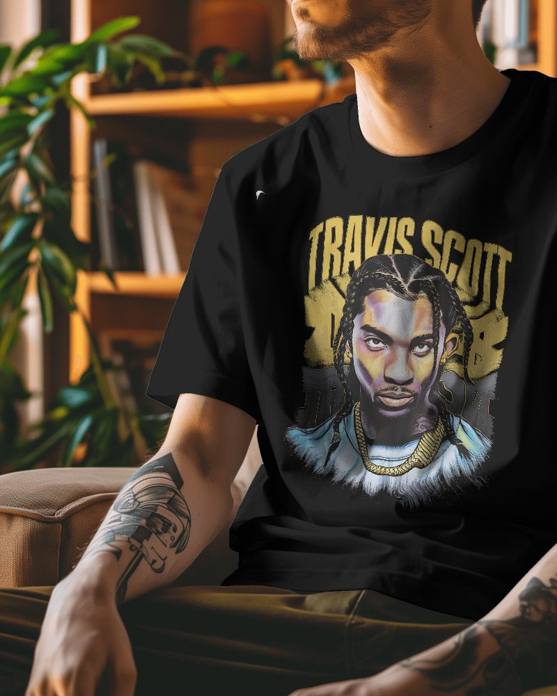 TRAVIS SCOTT || Round Neck T-shirt