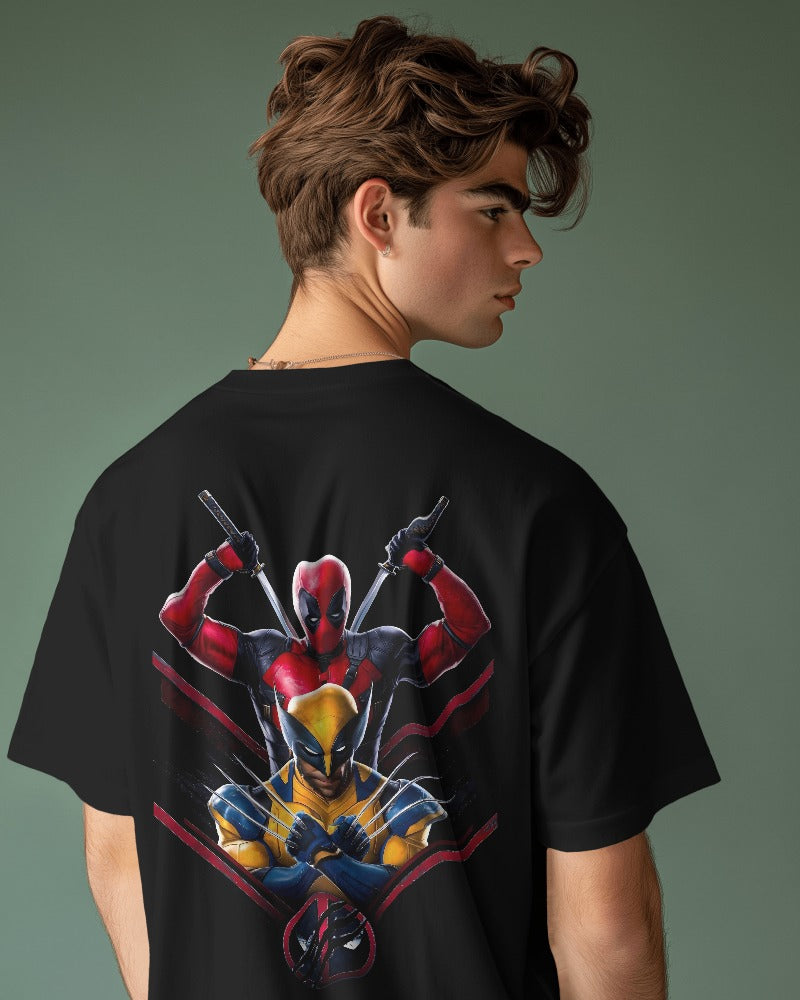 deadpool & wolverine printed oversized unisex t-shirts